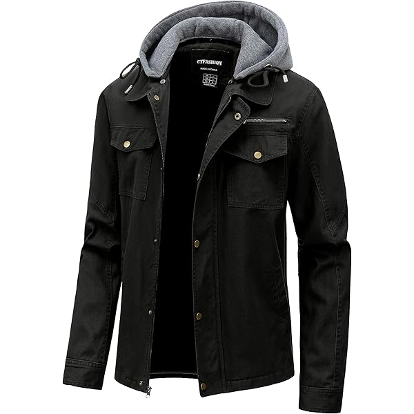 Pursky Mens Military Style Cotton Lightweight Jackets For Fall And
